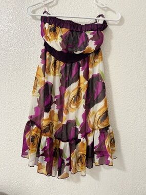Twenty Floral Sundress in Purple, Gold, Black, White